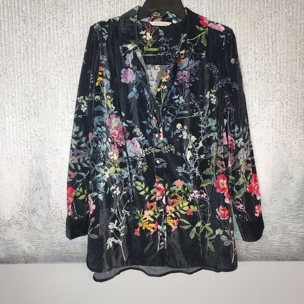 Soft Surroundings floral print button-down shacket
